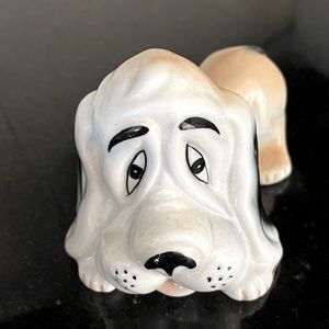 Adorable BONE CHINA Dog Figurine “Basset Hound”  Miniature Collectible